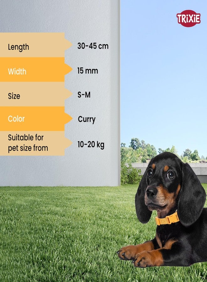 TRIXIE Premium Dog Collar for Pets 10-20kg, S-M Size, 15mm Width, 30-45cm Length (Curry) - Image 3